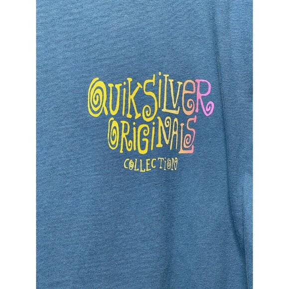 Quiksilver Originals Collection Mens Blue Green Multicolor Graphic Tee Size L - Picture 2 of 12